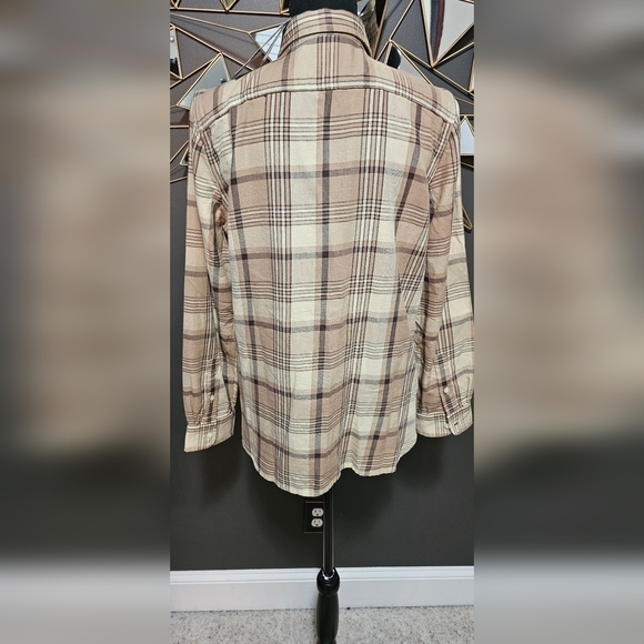 NWT Lauren Ralph Lauren Natural Tan Plaid Button-Down - Picture 6 of 8